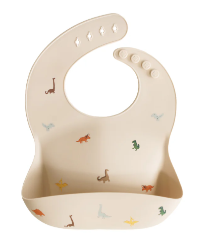 Siliconen baby slabbetje dino