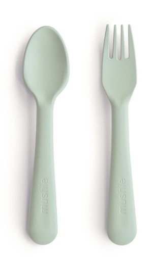 Serviesgoed: vork en lepel set sage